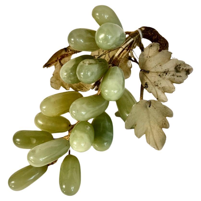 Mid-Century Carved Jade Grape Cluster