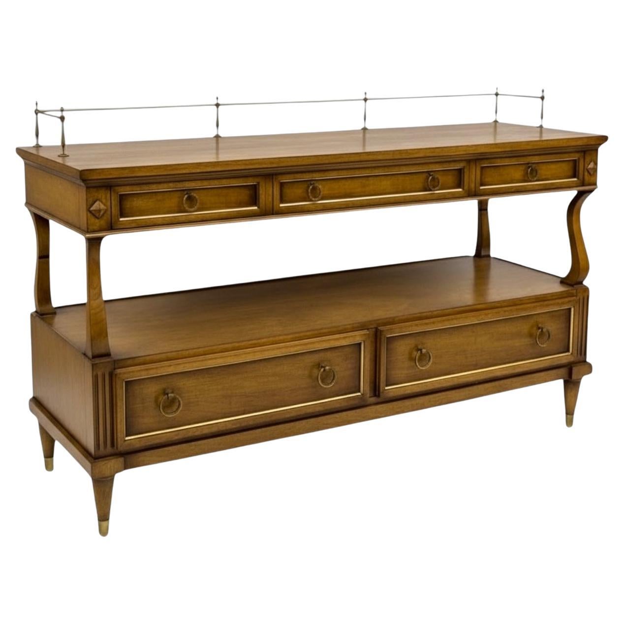 Mid-Century Carved Mahogany Neo-Classical Style Credenza / Sideboard / Bar For Sale