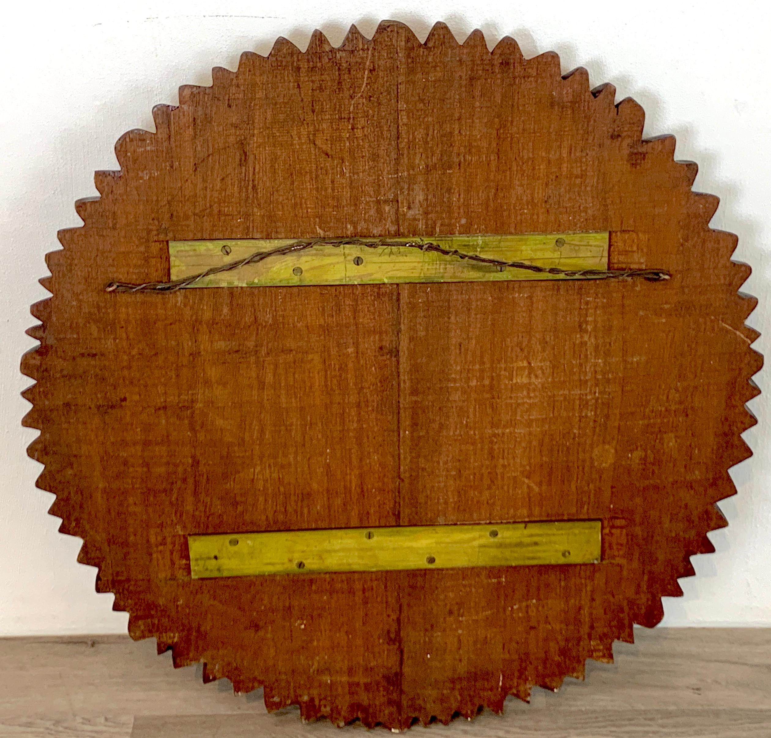 20th Century Midcentury Carved Mahogany Sunburst, circa 1960s For Sale