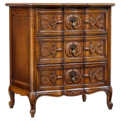 Mid century carved oak small chest of drawers by Bodafors