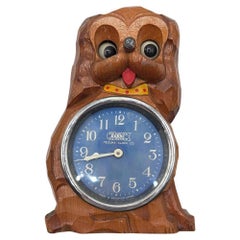 Reloj de mesilla de noche animado "Poppo" tallado de mediados de siglo Reloj de cuerda manual de Tezuka