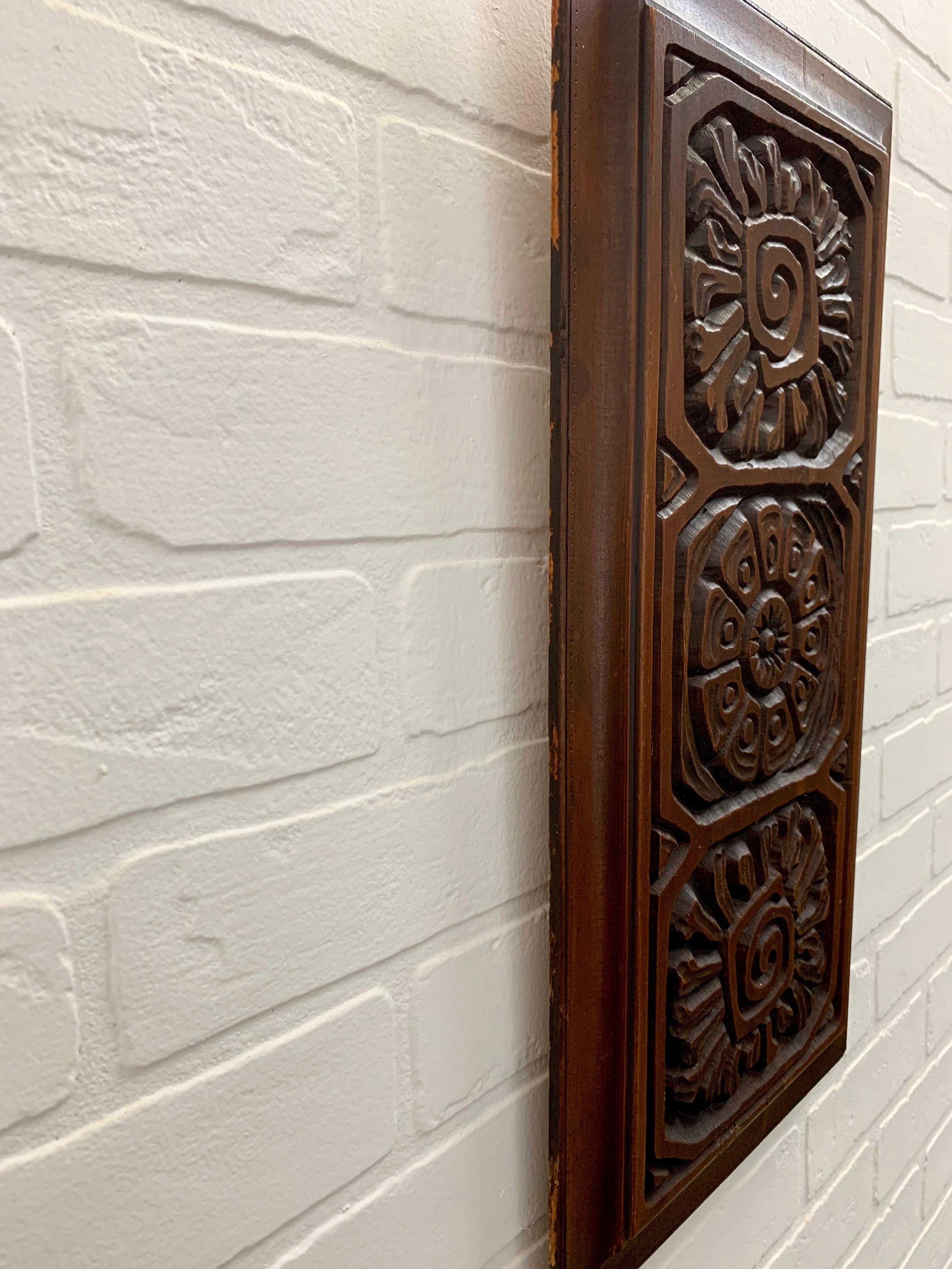 Midcentury Carved Redwood Panel 9