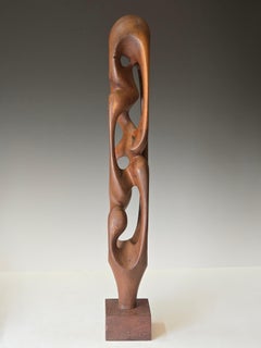 Mid Century Carved Rosewood Abstract Sculpture