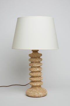 Mid-Century Carved Stone Table Lamp