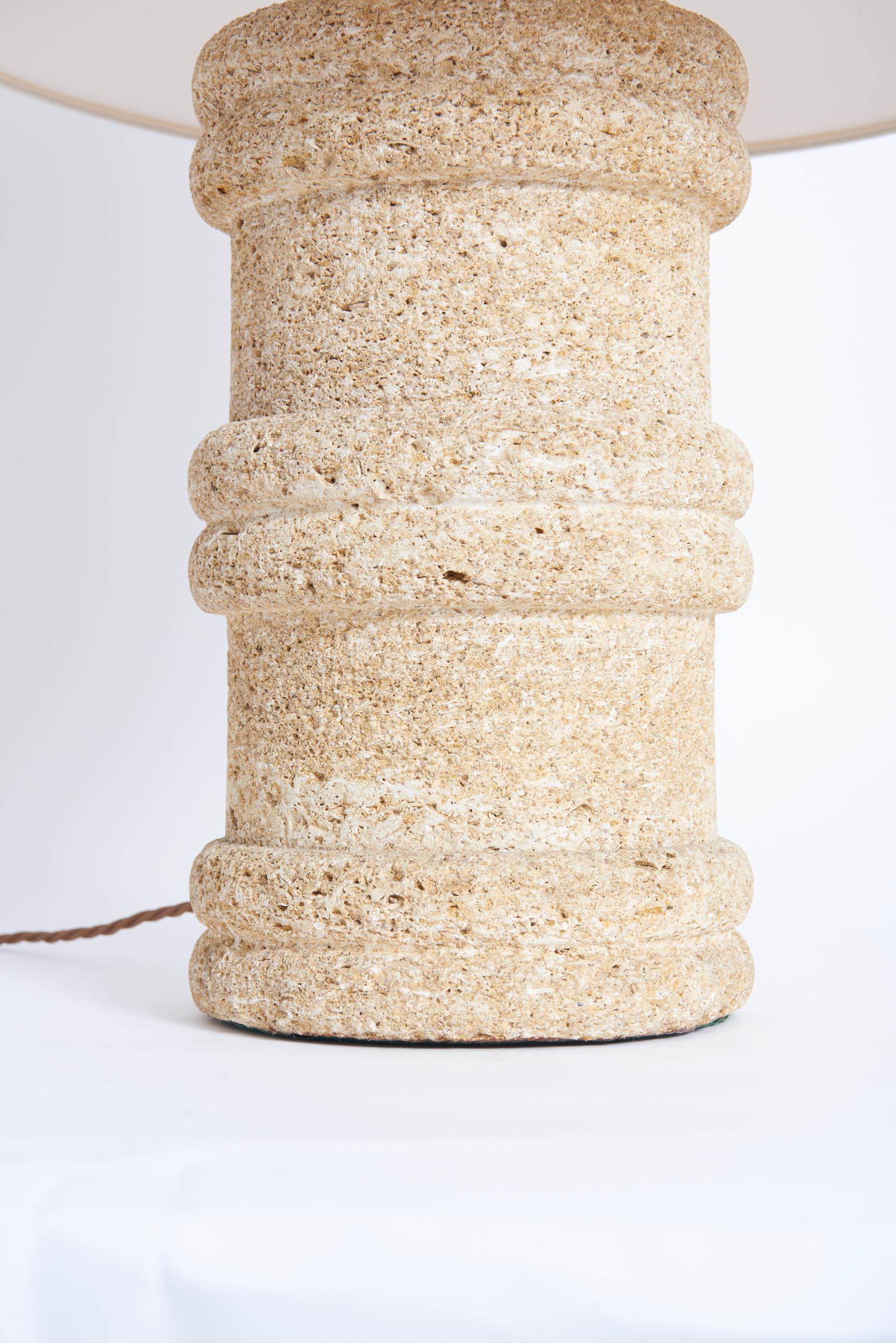 Mid-Century Carved Stone Table Lamp 1