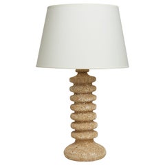 Mid-Century Carved Stone Table Lamp