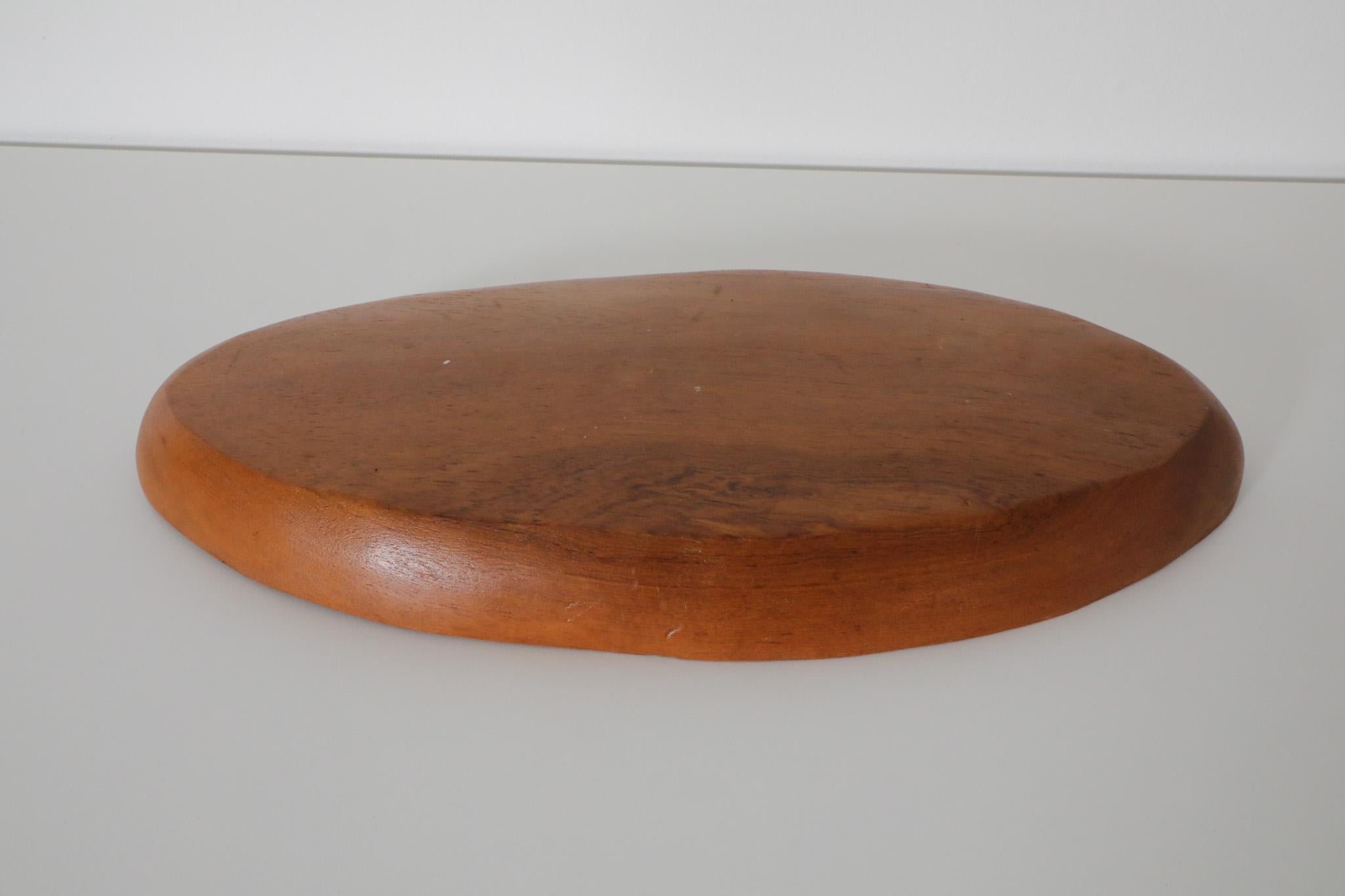 Mid-20th Century Mid-Century Carved Teak Hors d’Oeuvres Tray in the style of Laur Jensen For Sale