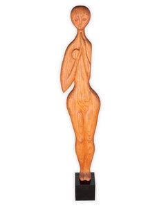 Mid-Century Carved Teak Sculpture