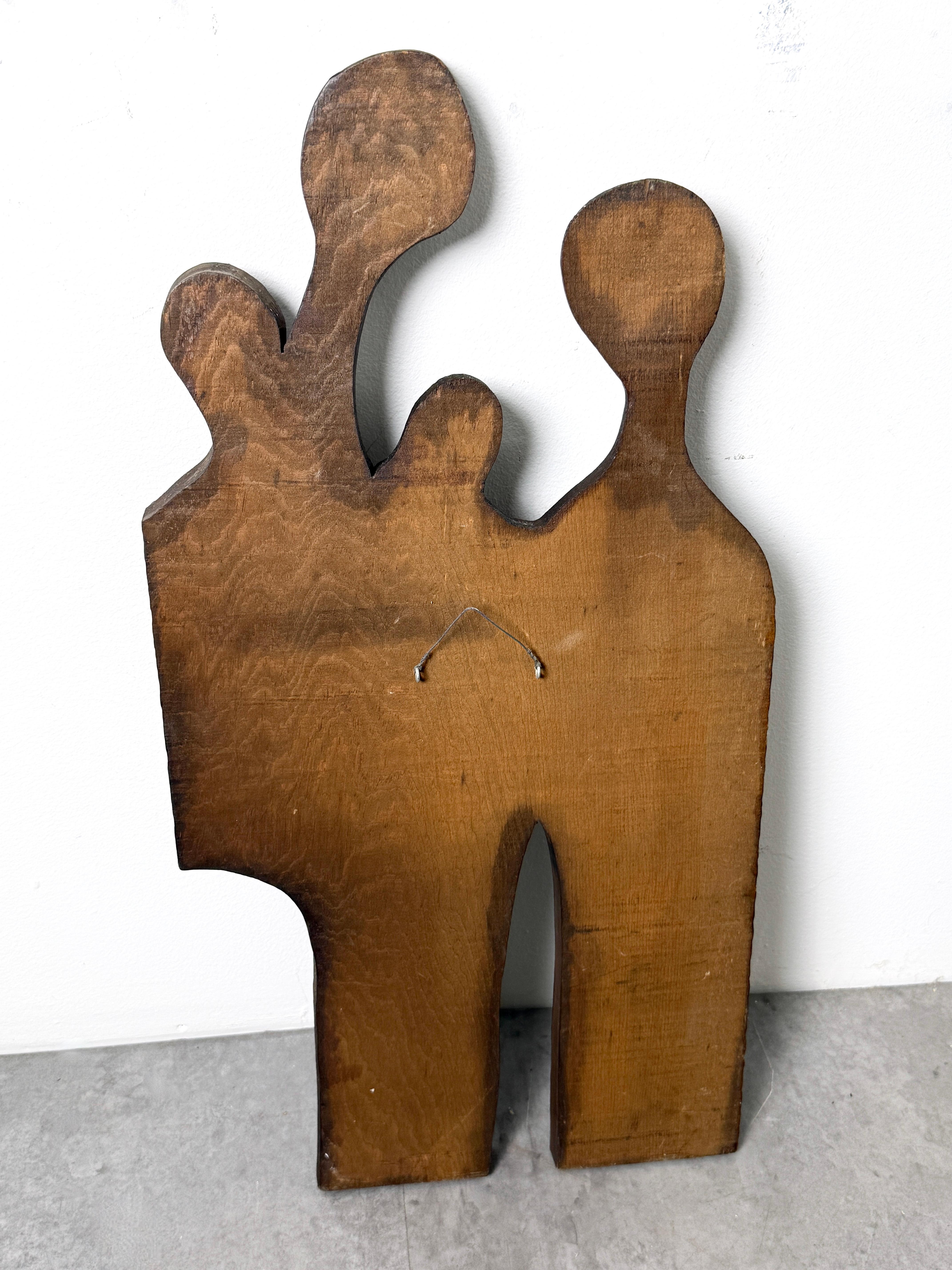 Mid Century Carved Wood Abstract Wall Hanging Sculpture by Jean Claude Gaugy For Sale 5