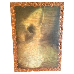 Mid-Century Carved Wood Painted Artwork Panel of Ballet Dancer Wall Art