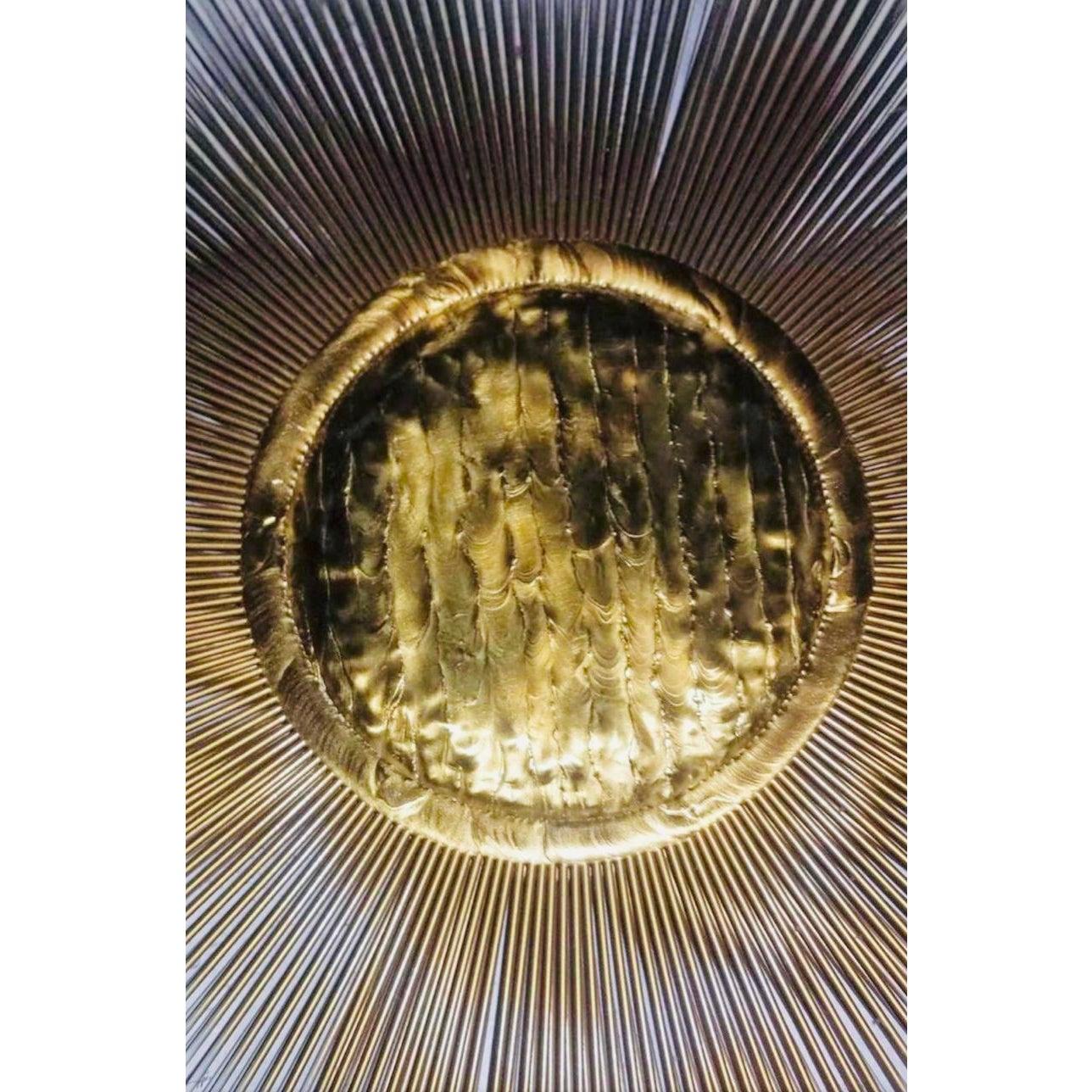 Mid-Century Casa Devall 2-Tier Kupfer Messing Brutalist Sunburst Wandskulptur (amerikanisch) im Angebot