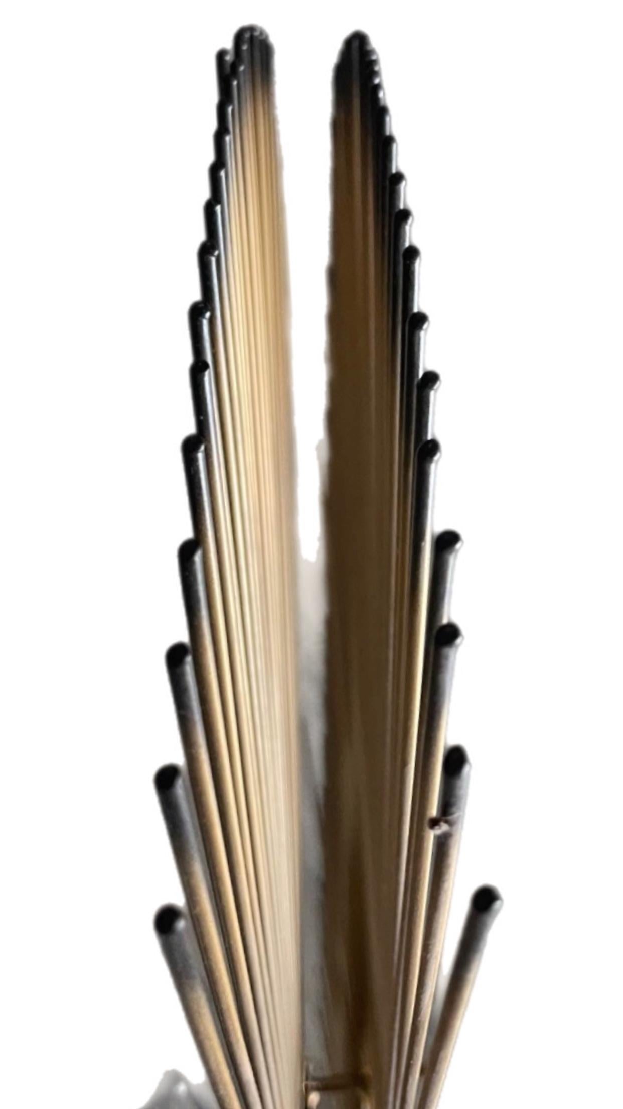 Mid-Century Casa Devall 2-Tier Kupfer Messing Brutalist Sunburst Wandskulptur im Zustand „Gut“ im Angebot in St.Petersburg, FL