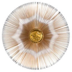 Mid-Century Casa Devall 2-Tier Copper Brass Brutalist Sunburst Wall Sculpture