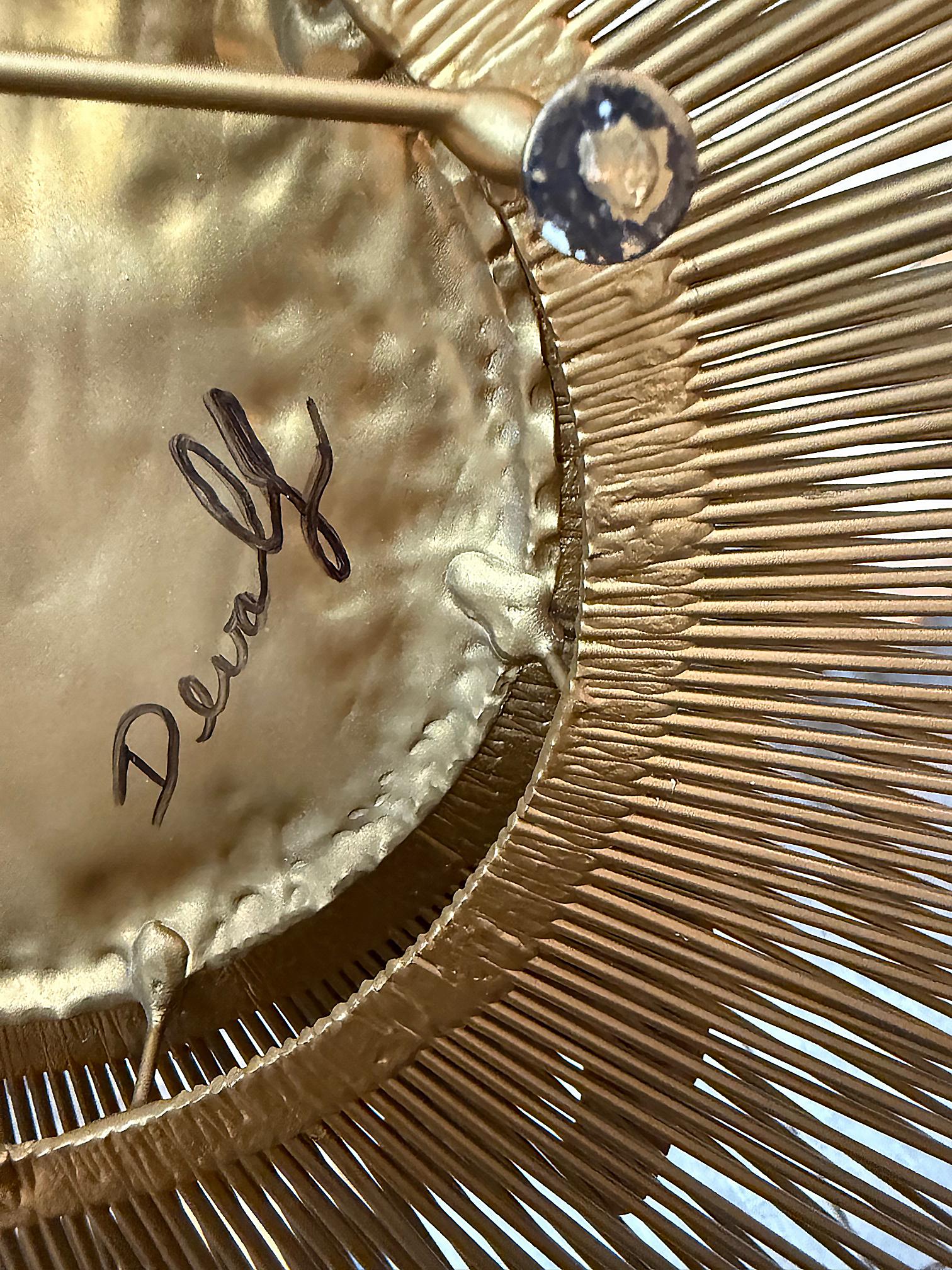 Mid-Century Casa Devall Sunburst Wandskulptur, Brutalist Kupfer, Messing, signiert im Angebot 5