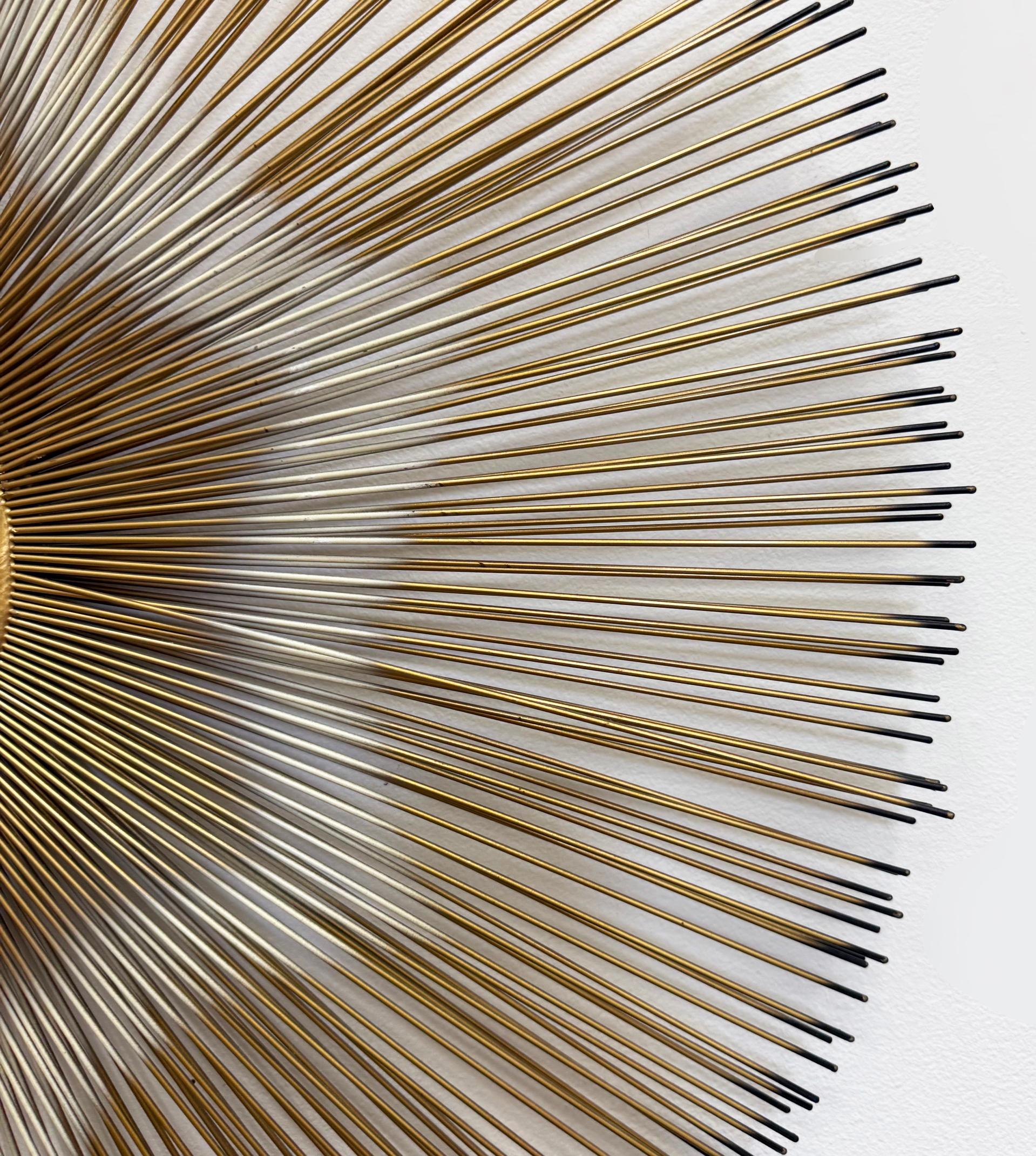 Mid-Century Casa Devall Sunburst Wandskulptur, Brutalist Kupfer, Messing, signiert im Zustand „Gut“ im Angebot in Miami, FL