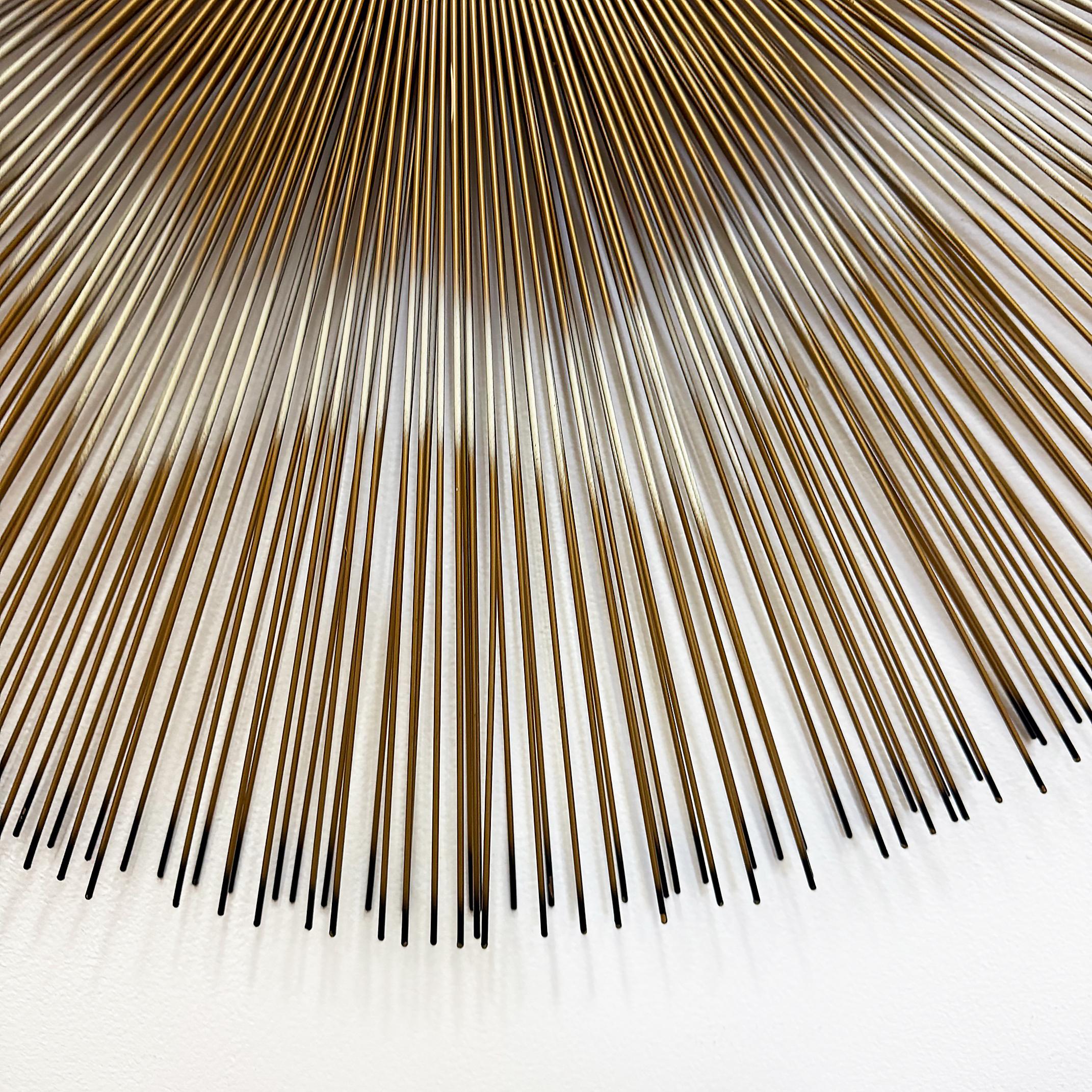 Mid-Century Casa Devall Sunburst Wandskulptur, Brutalist Kupfer, Messing, signiert (20. Jahrhundert) im Angebot