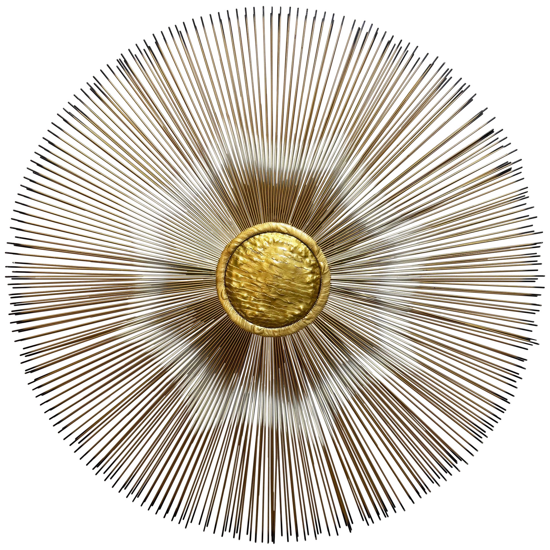 Mid-Century Casa Devall Sunburst Wandskulptur, Brutalist Kupfer, Messing, signiert im Angebot