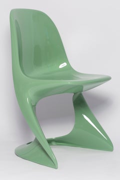 Silla Casalino de mediados de siglo en verde jade, Alexander Begge, Casala, Alemania Años 70