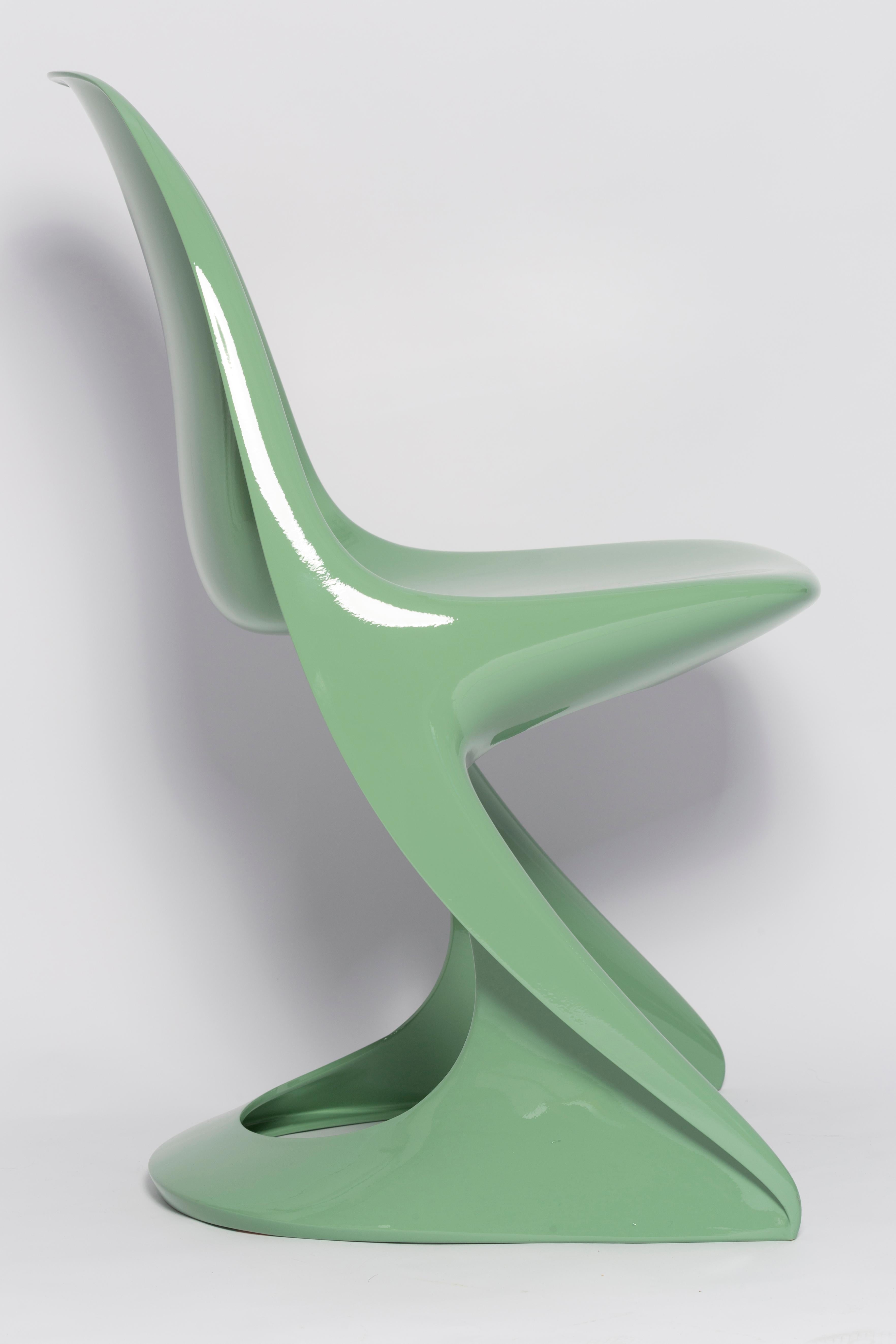 Hand-Painted Mid-Century Casalino Chair in Jade Green, Alexander Begge, Casala, Germany 1970s For Sale