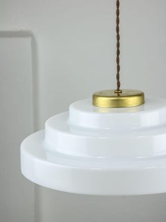 Mid-Century Cascade Brass and Plexiglass Pendant Lamp