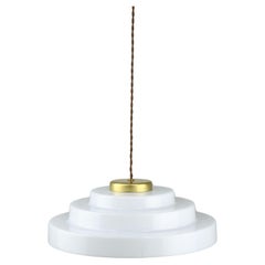 Mid-Century Cascade Brass and Plexiglass Pendant Lamp