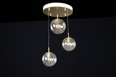 Mid-Century Cascade Pendant with 3 Smoked Bubble Globes, Limburg, 1970s