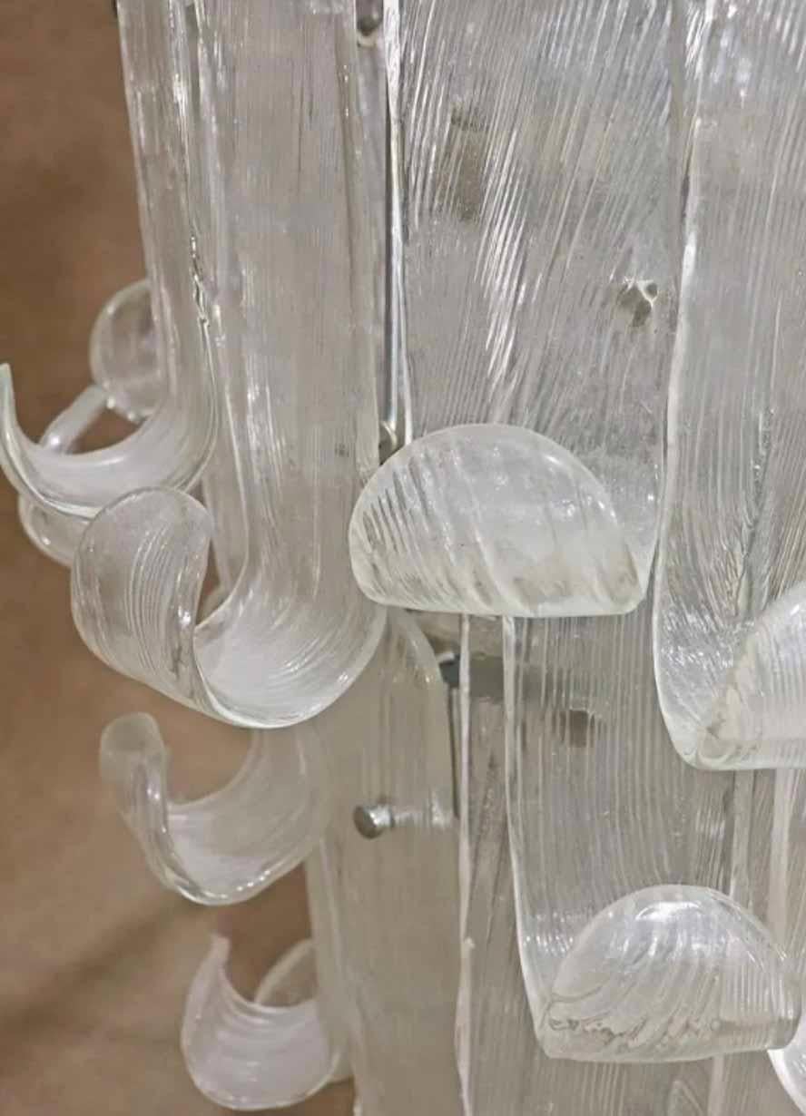 Mid-Century Modern Lustre en verre en cascade du milieu du siècle dernier en vente