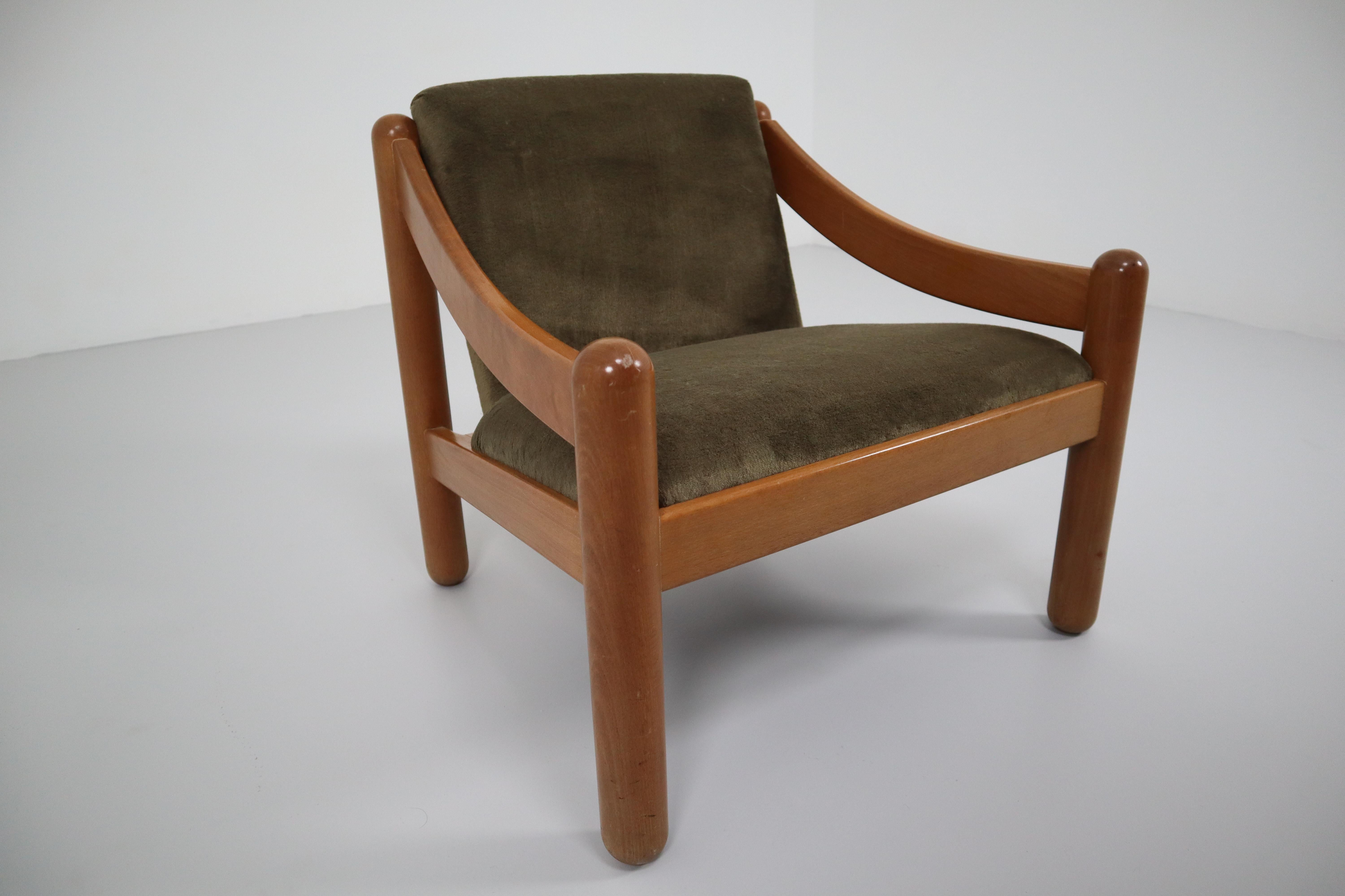 Late 20th Century Midcentury Cassina Carimate Chairs by Vico Magistretti, Italy, 1970s