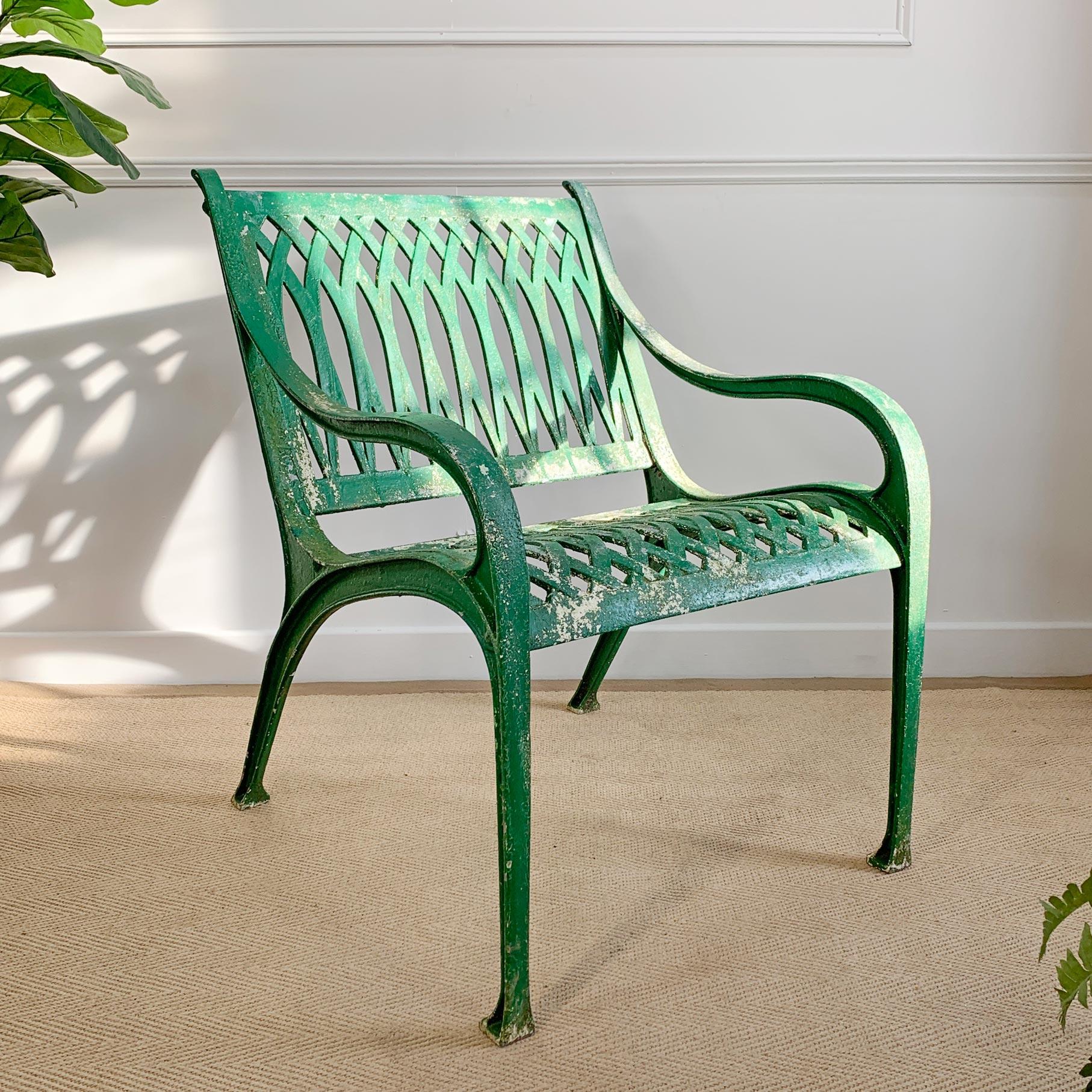 Aluminum Mid Century Cast Aluminium Garden Chair For Sale
