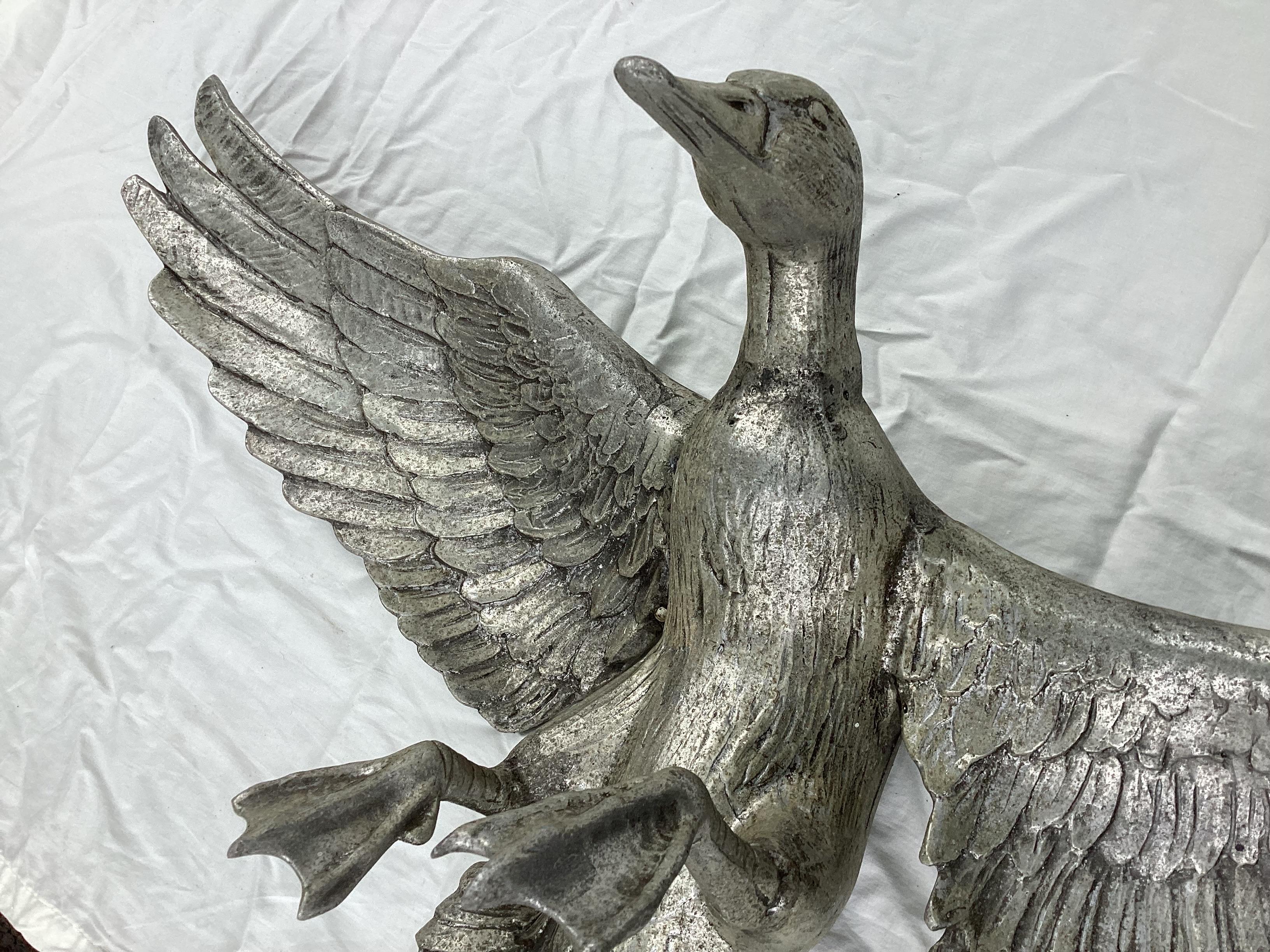 Mid Century Cast Aluminum Wall Mounted Ducks Pair 8