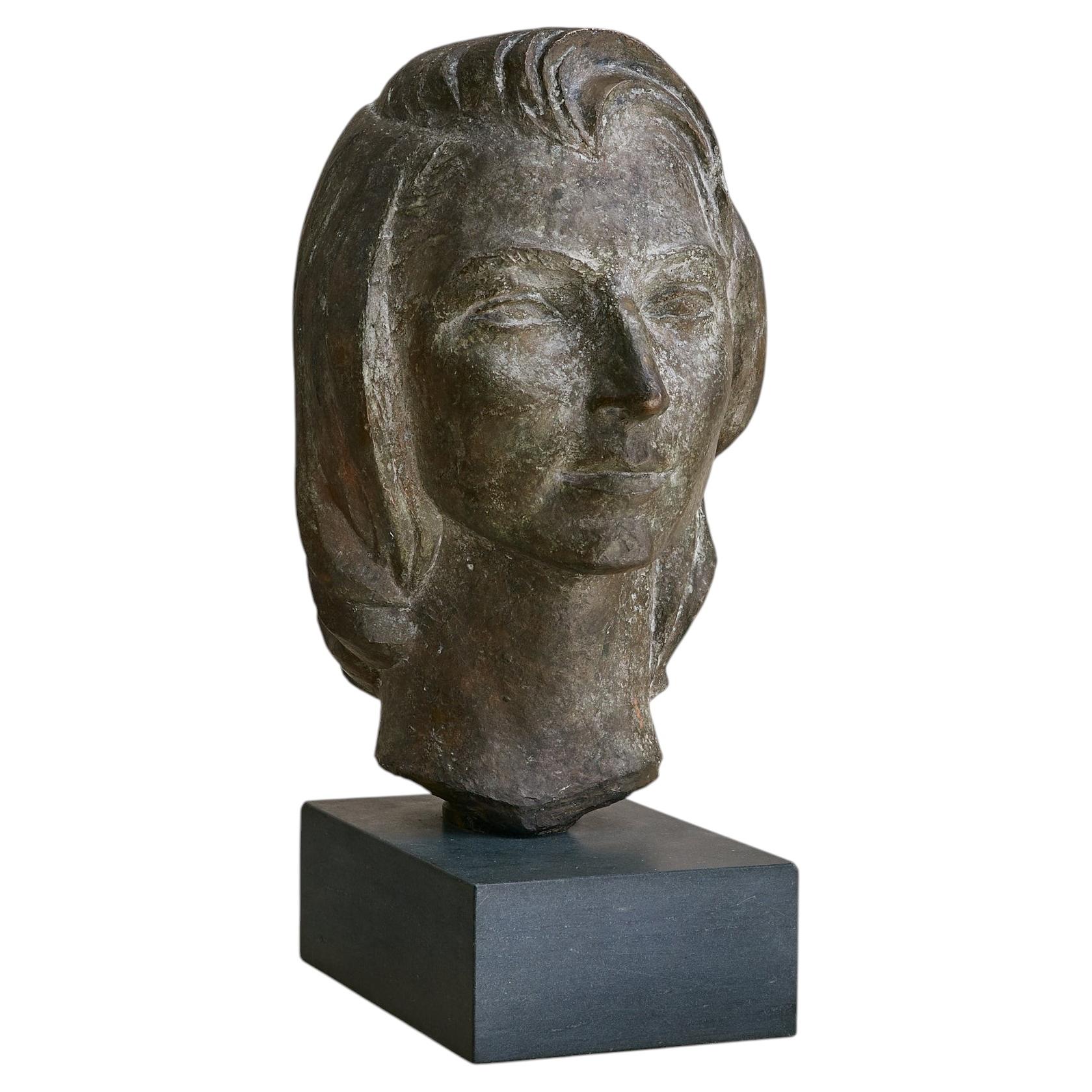Mid-Century Cast Bronze Bust, Signed E. Gallay with Pastori Foundry Mark
