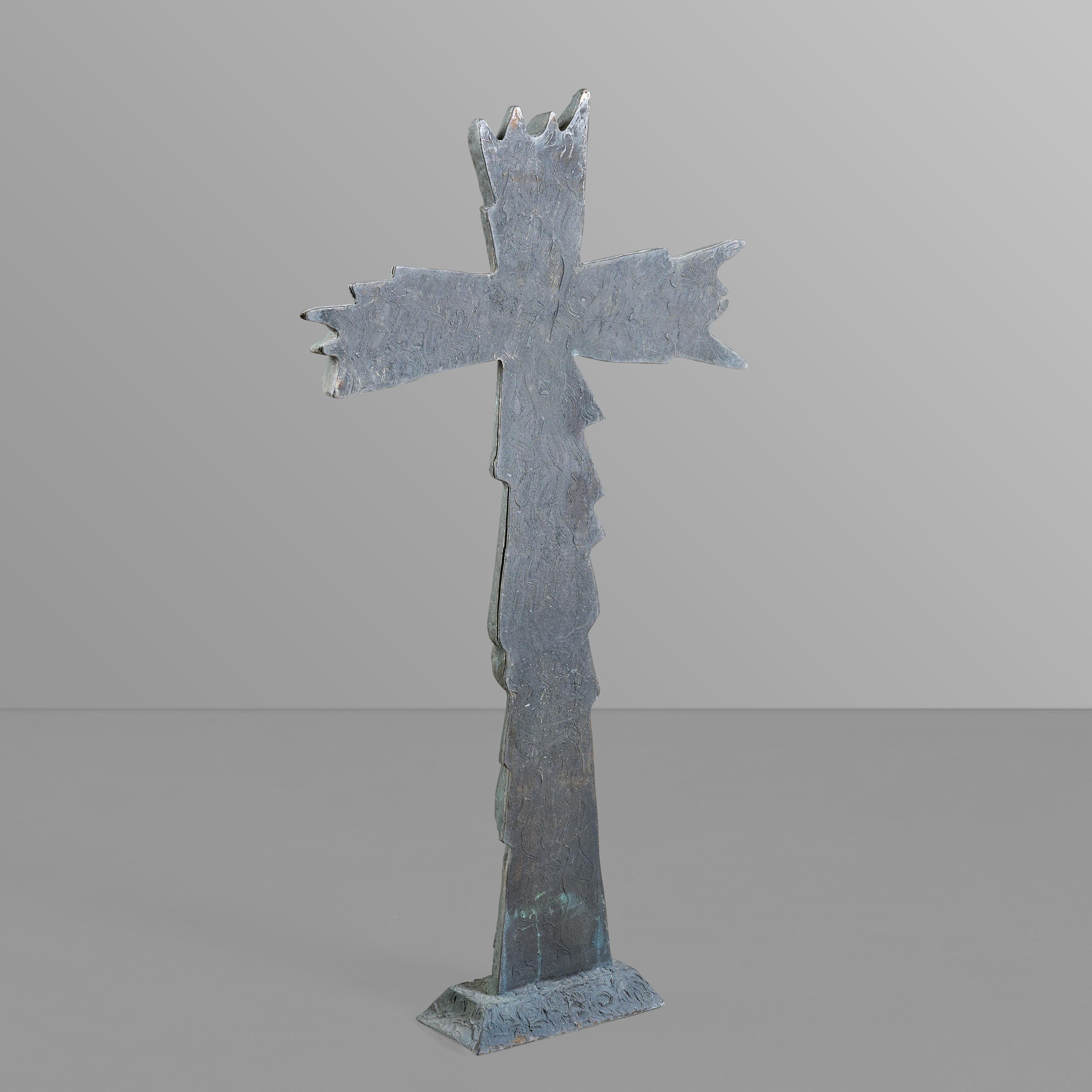 Mid-20th Century Mid Century Cast Bronze Crucifix For Sale