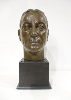 Mid Century Cast Bronze Styled Male Bust