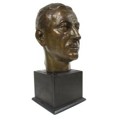 Used Mid Century Cast Bronze Styled Male Bust 