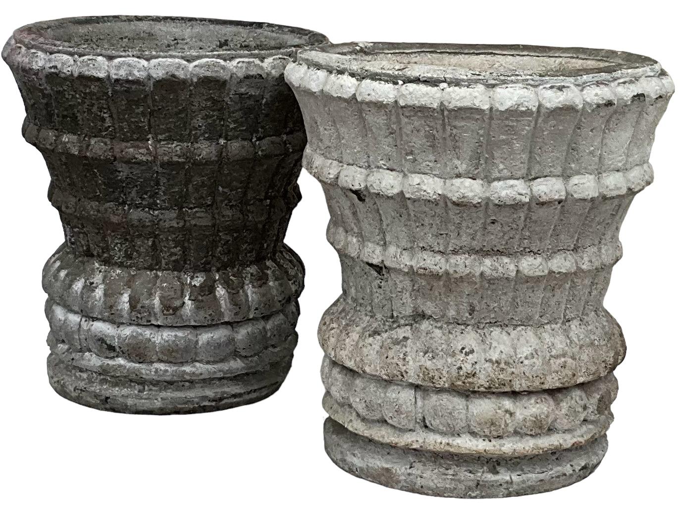Mid-Century Cast Concrete English Garden Style Pots / Planters / Jardinieres - 2 For Sale 1