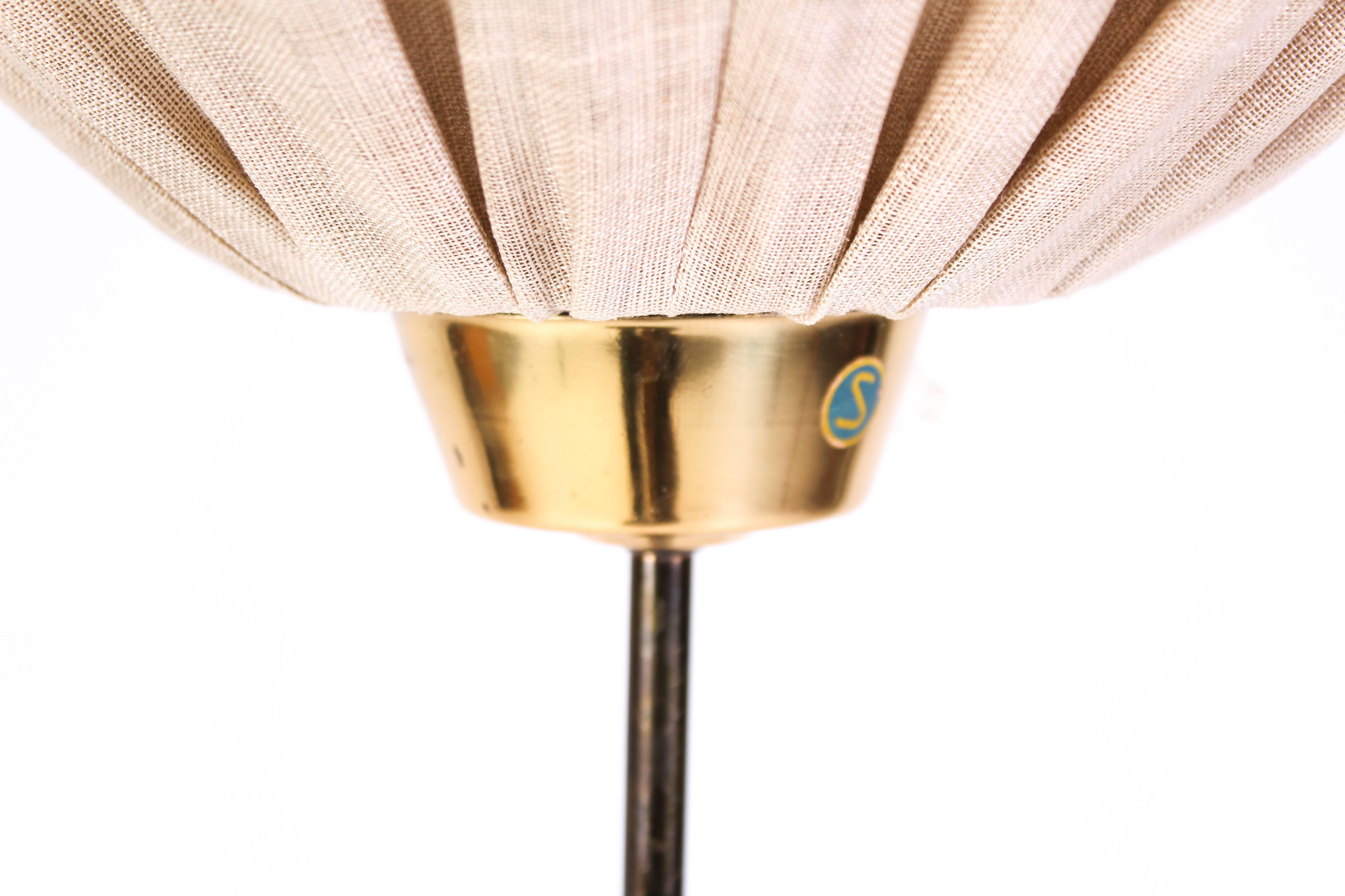 Midcentury Cast Iron and Brass Floor Lamp by Swedish Ewå 1