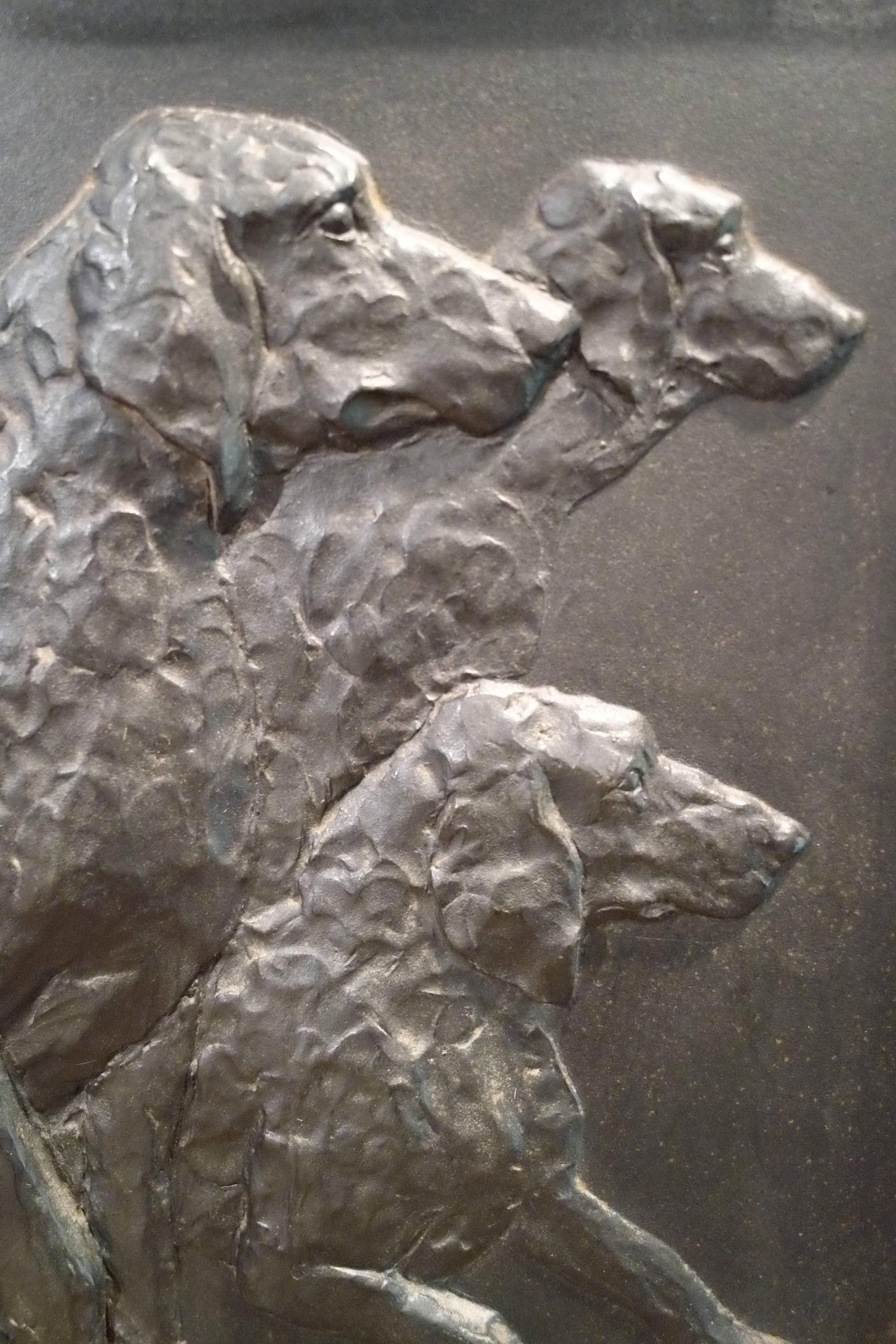Cast Iron Decorative Panel from La Monnaie De Paris Figuring Five Dogs For Sale 1