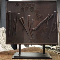 Midcentury Cast Iron Decorative Panel from La Monnaie De Paris, Natural Theme