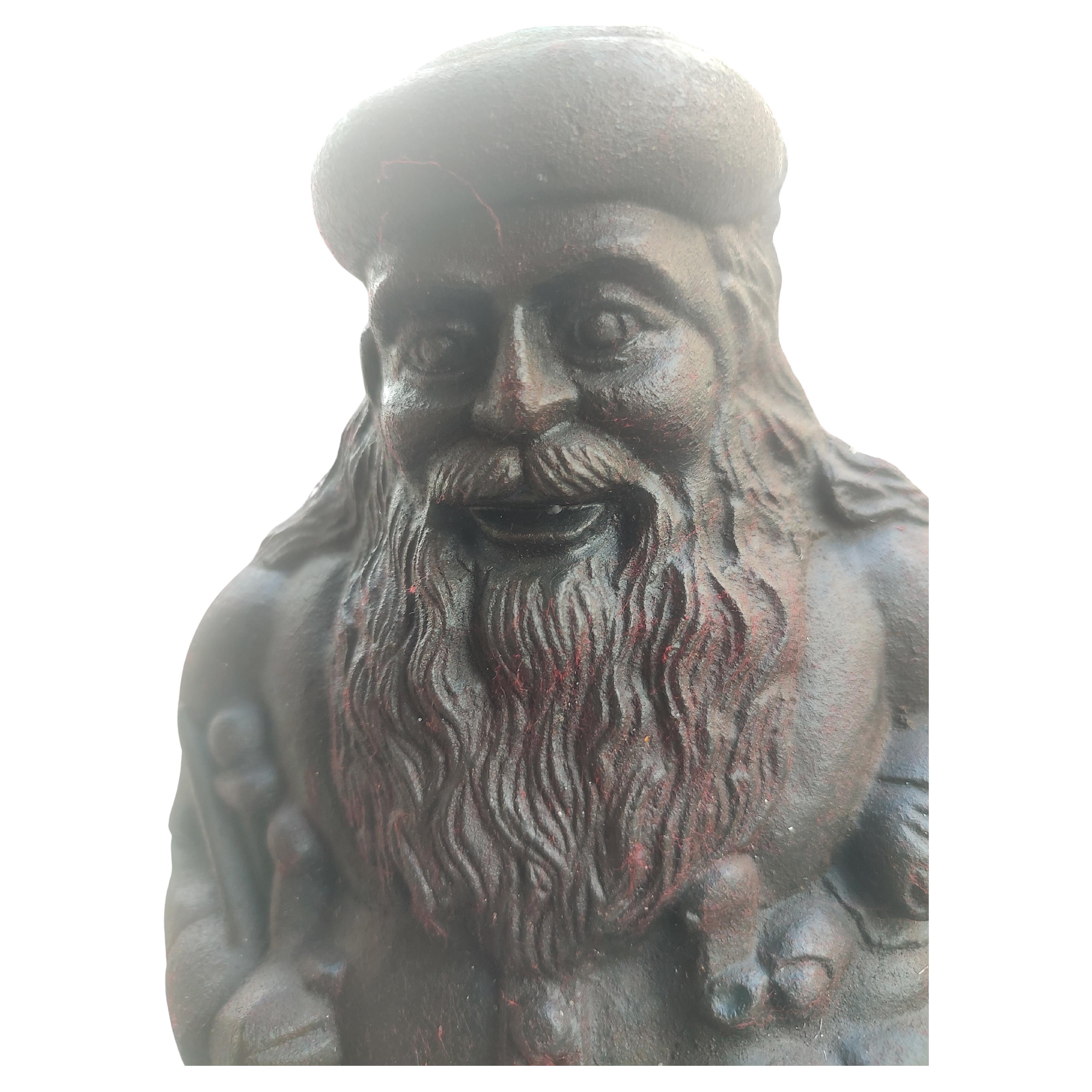 Metà XX secolo Androni figurati in ghisa di metà secolo, Babbo Natale, di Virginia Metal Crafters in vendita