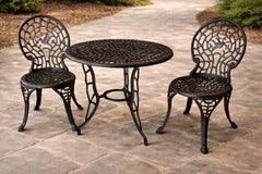 Mid-Century Cast Iron Hummingbird Bistro Set, Original Finish