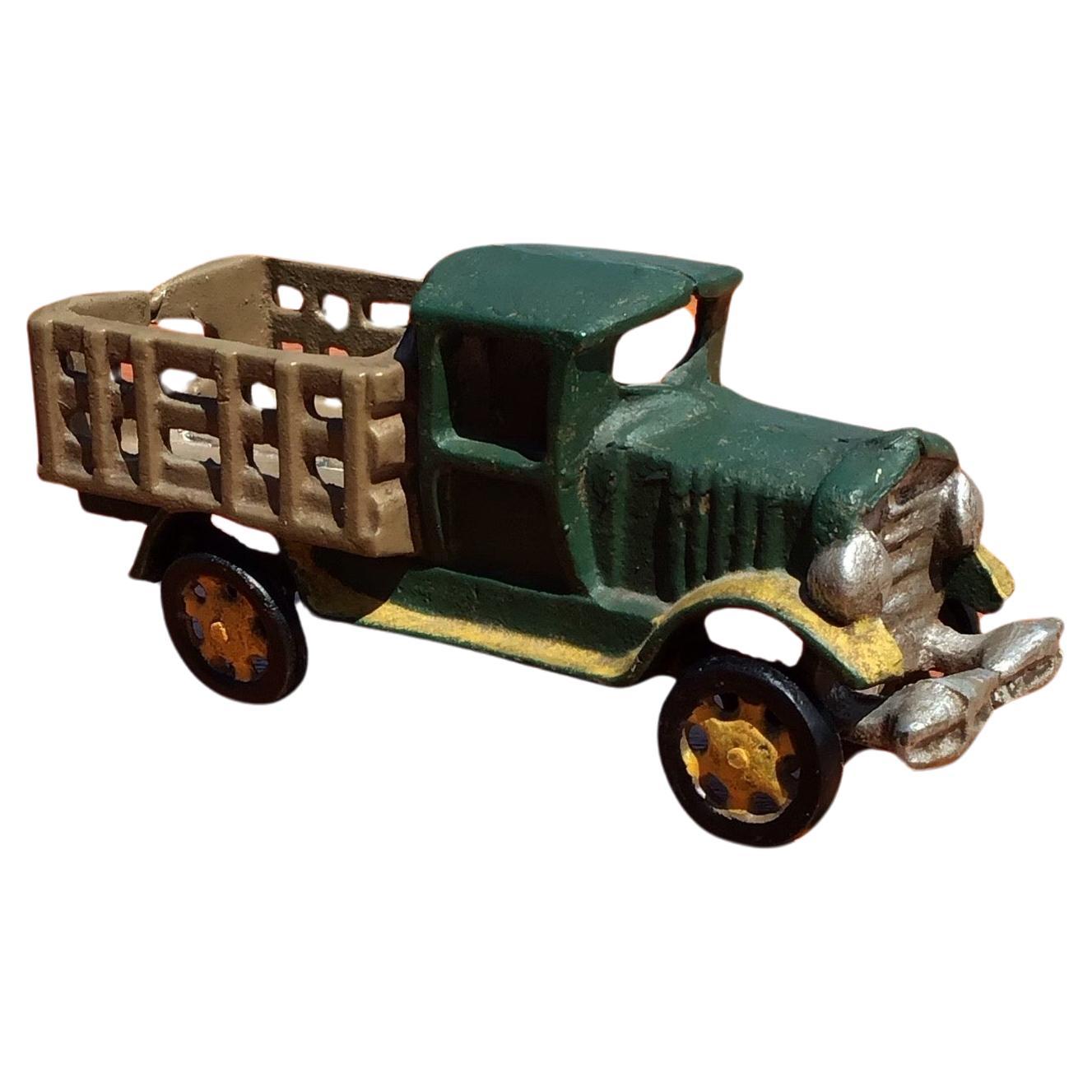 Vintage Cast Iron Toy Dump Truck, Hand-Painted, USA, 1970s