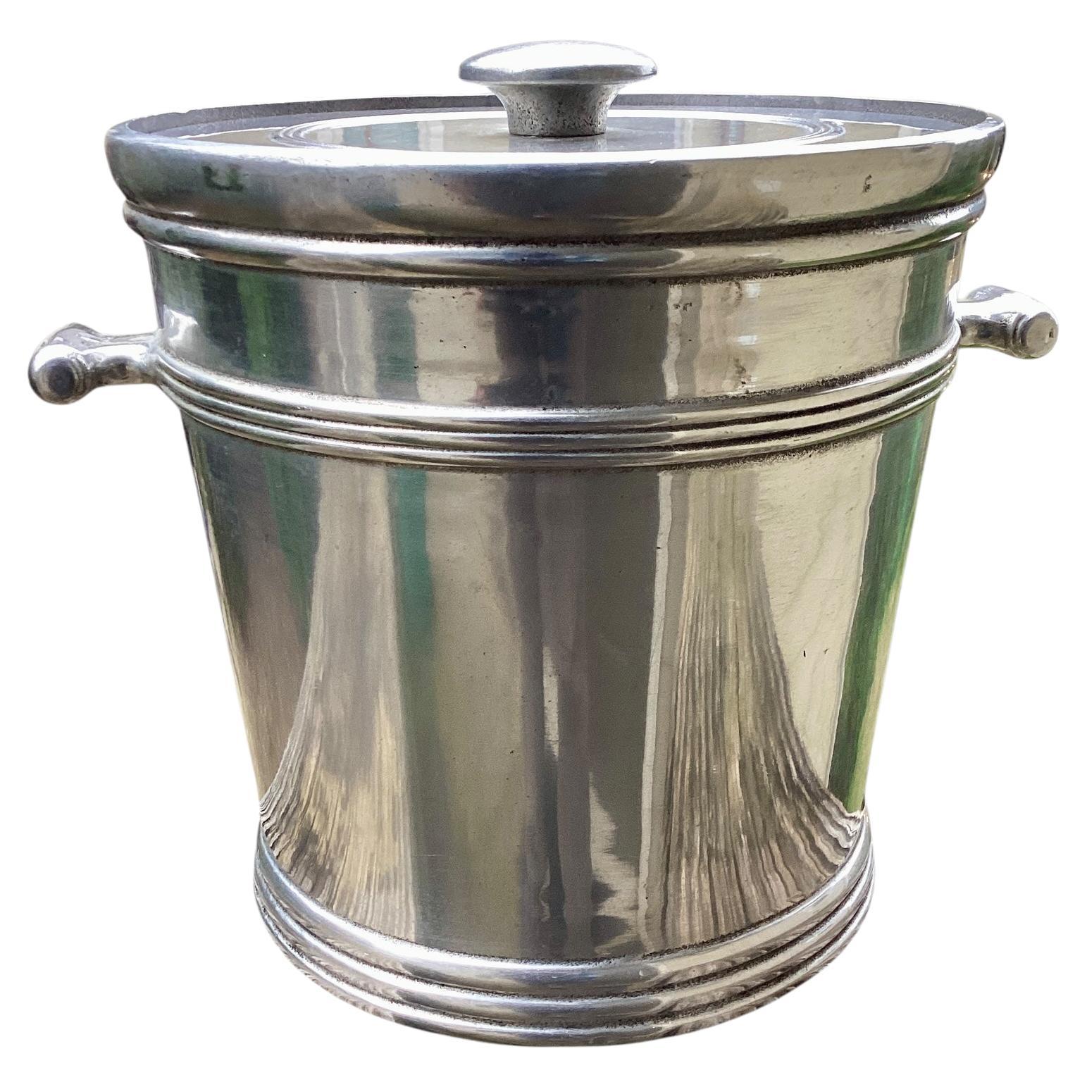 Mid Century Cast Pewter Ice Bucket by Wilton-Columbia, PA