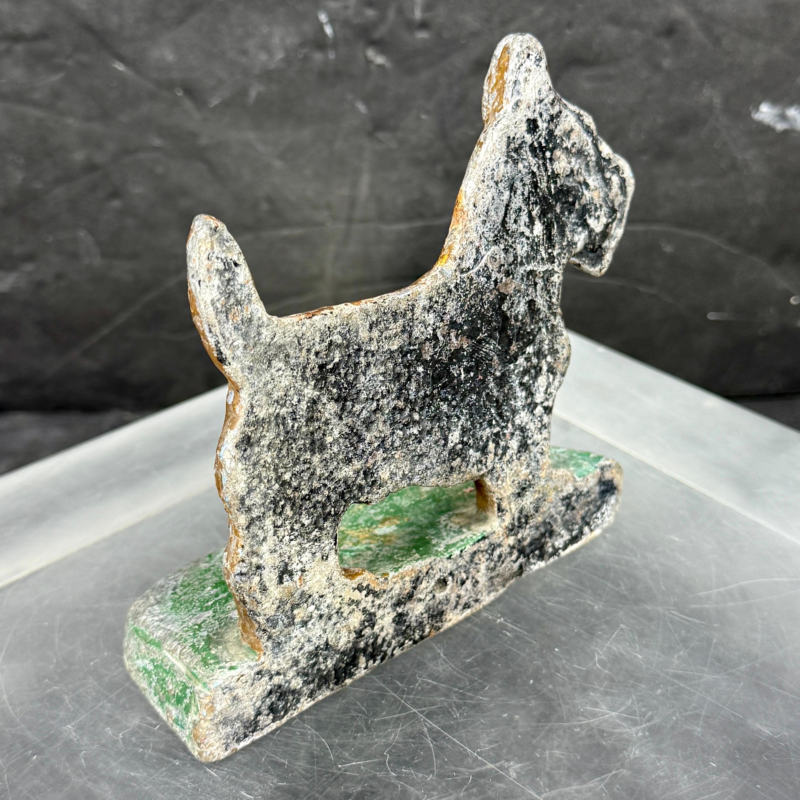 Mid-Century Cast Terrier Hund Buchstütze Türstopper Skulptur im Angebot 5
