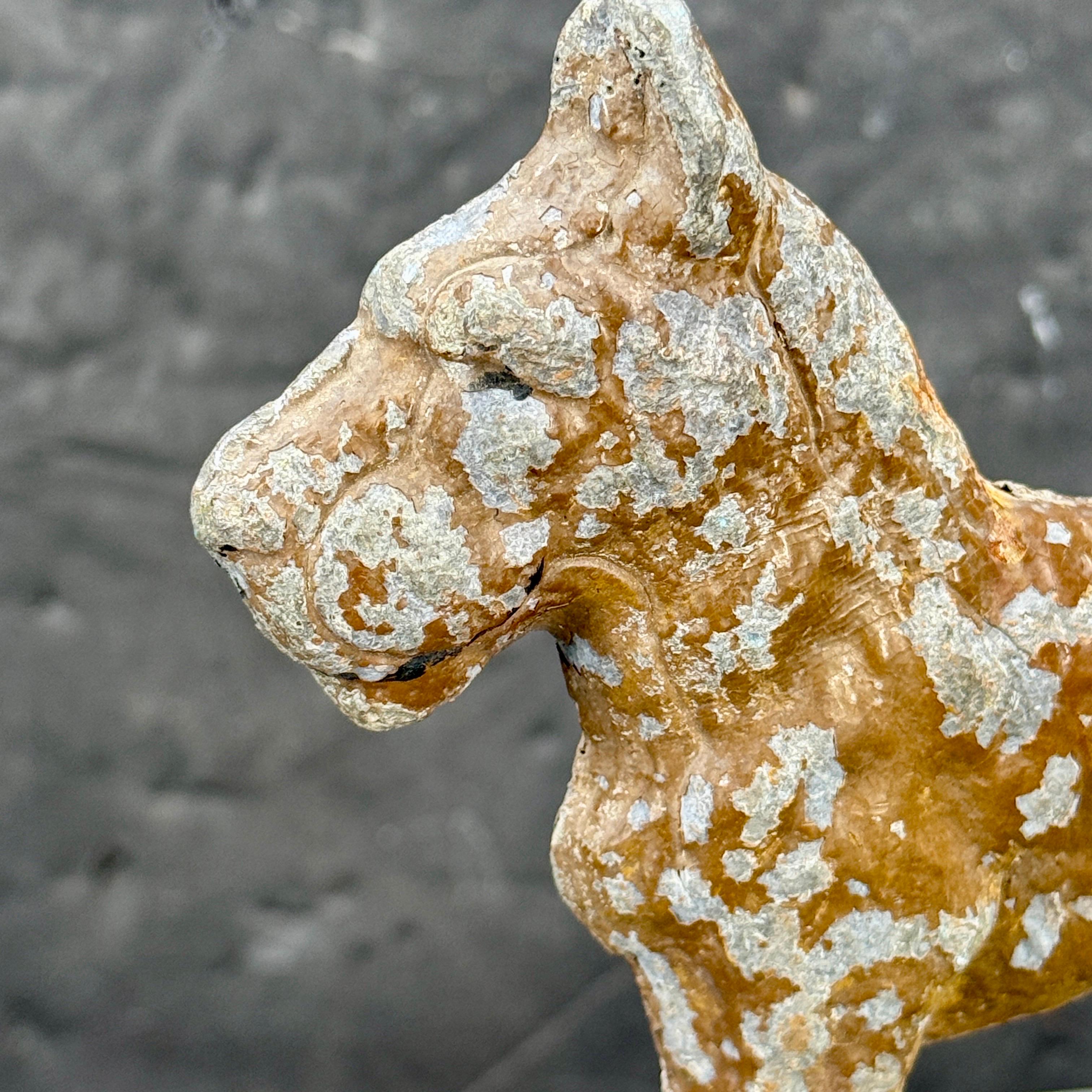 Mid-Century Cast Terrier Hund Buchstütze Türstopper Skulptur im Angebot 6