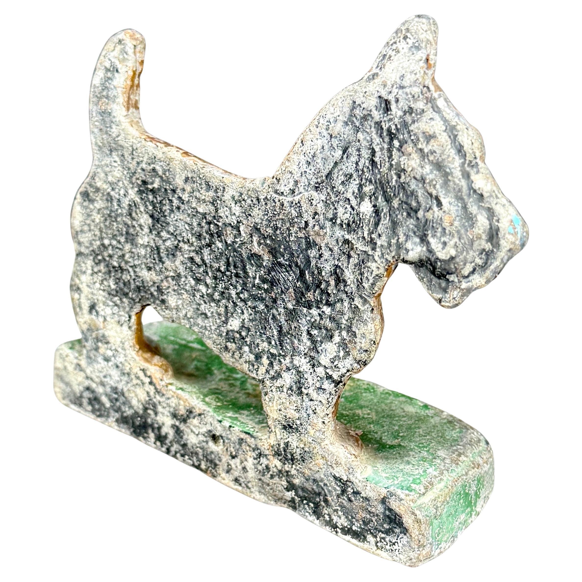 Mid-Century Cast Terrier Hund Buchstütze Türstopper Skulptur im Angebot 7