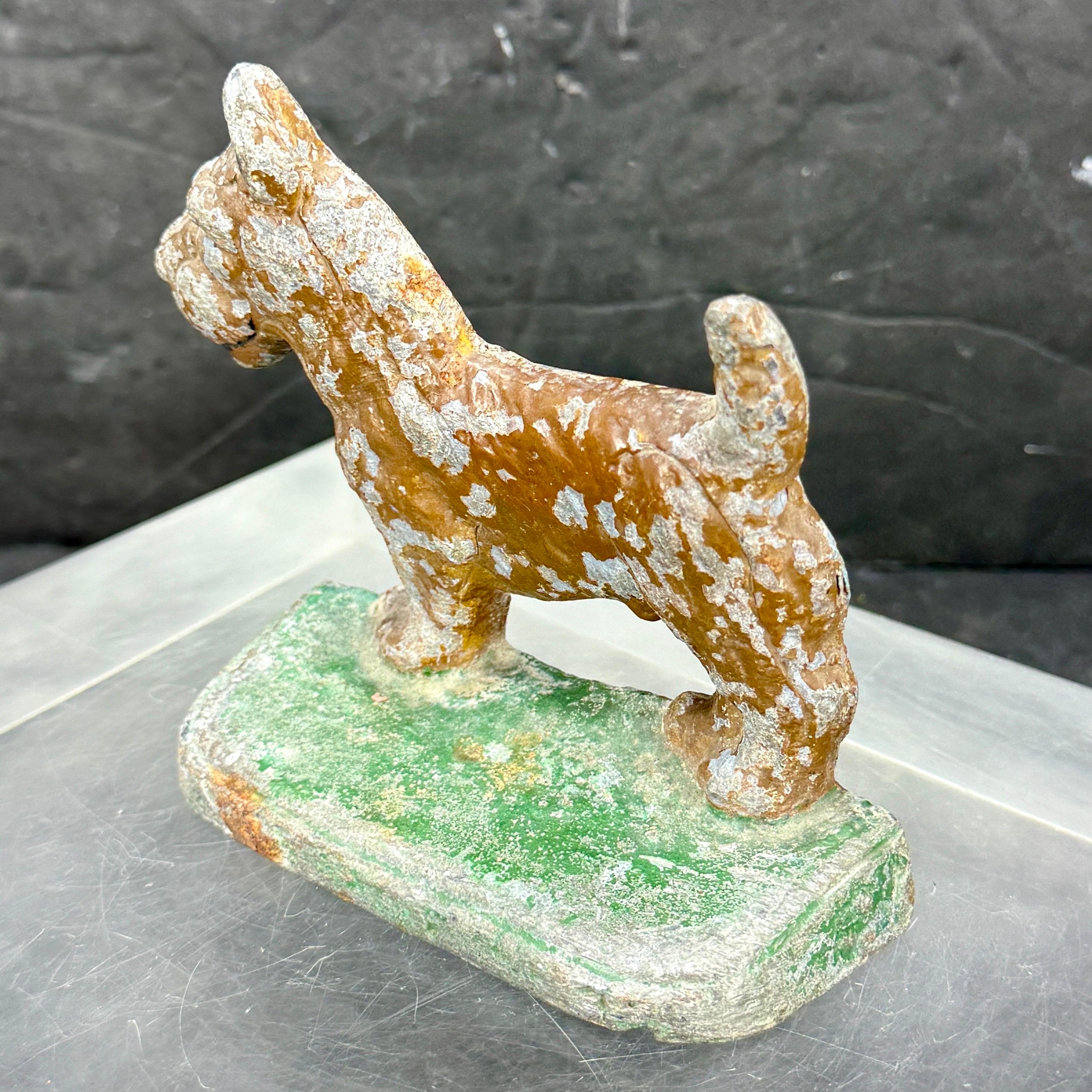 Mid-Century Cast Terrier Hund Buchstütze Türstopper Skulptur (20. Jahrhundert) im Angebot
