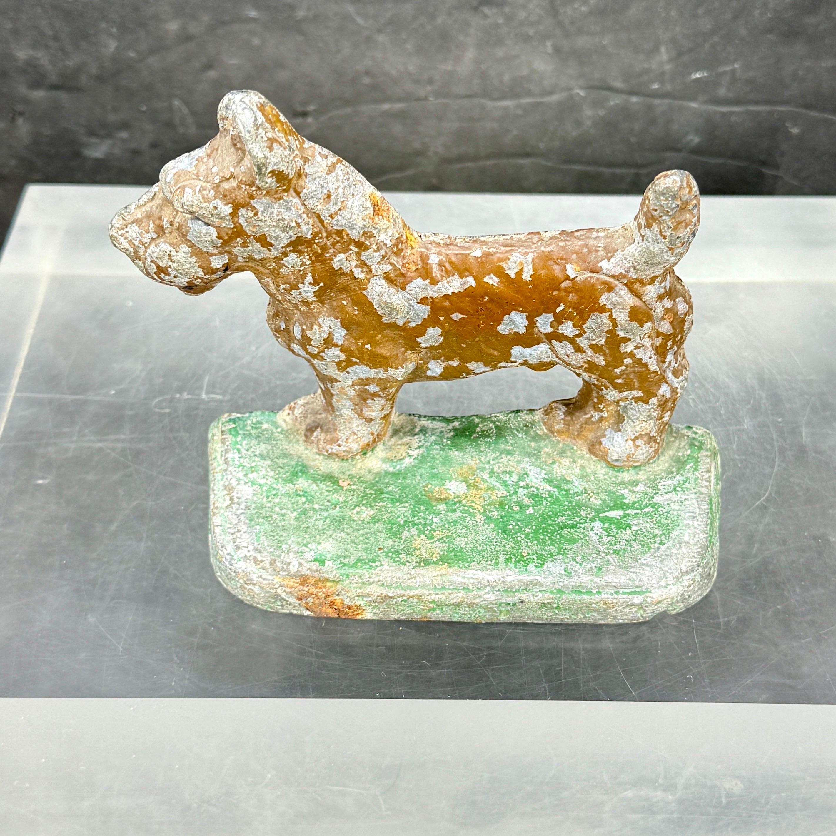 Mid-Century Cast Terrier Hund Buchstütze Türstopper Skulptur im Angebot 1