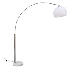 Mid-Century Castiglioni Inspired Standing Arc Lamp with Marble Base