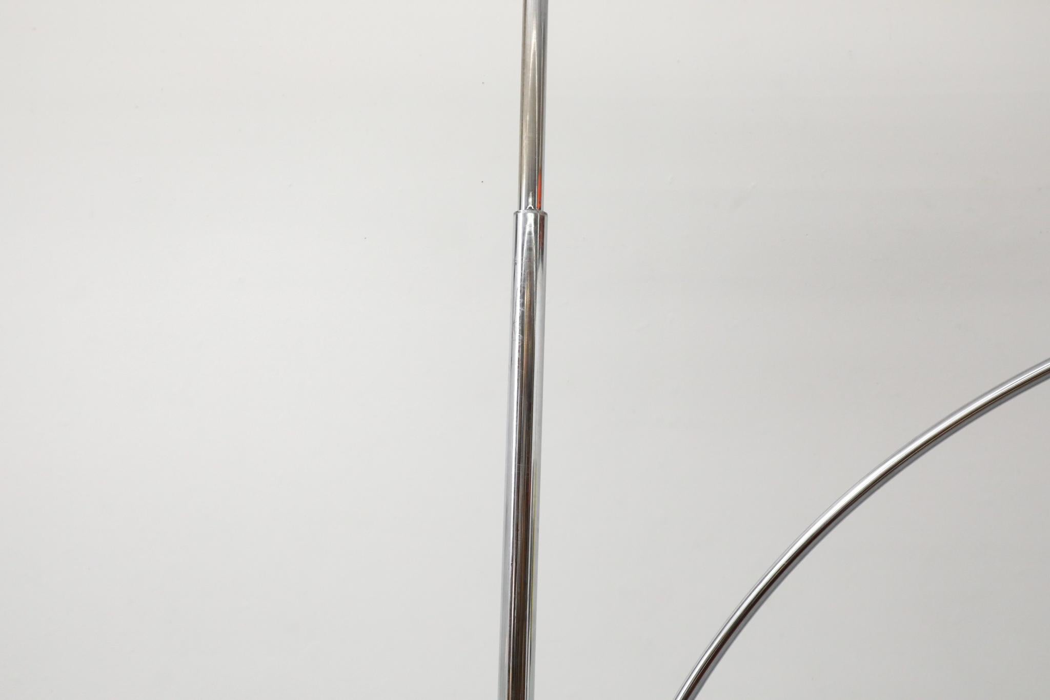 Lámpara de Arco de Varilla de Tensión de Mediados de Siglo, Inspirada en Castiglioni, con Pantalla Blanca 6