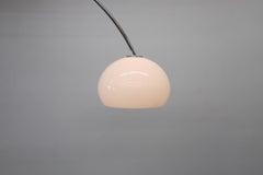 Mid-Century Castiglioni Inspired Tension Rod Arc Lamp with White Shade